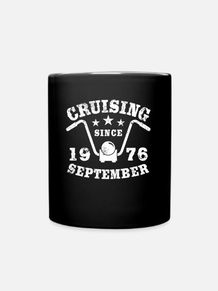 Cruising Biker Anniversaire septembre 1976 Moto - Mug uni - noir