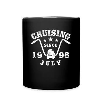 Cruising Biker Birthday July 1996 Motorcycle - Full Colour Mug - black - Front