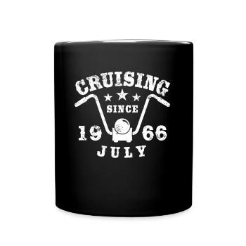 Cruising Biker Geburtstag Juli 1966 Motorrad - Tasse einfarbig - Schwarz - Vorne