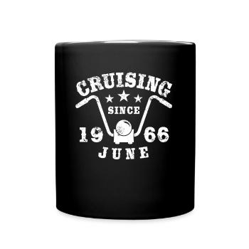 Cruising Biker Geburtstag Juni 1966 Motorrad - Tasse einfarbig - Schwarz - Vorne