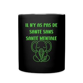 sensibilisation santé mentale - Mug uni - noir - Devant