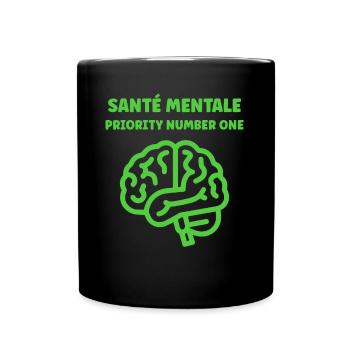 sensibilisation santé mentale - Mug uni - noir - Devant
