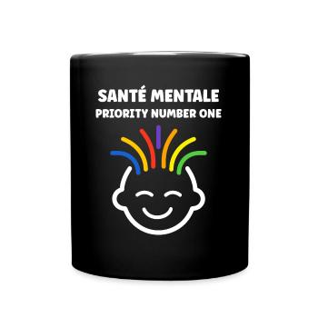 sensibilisation santé mentale - Mug uni - noir - Devant