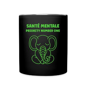 sensibilisation santé mentale - Mug uni - noir - Devant