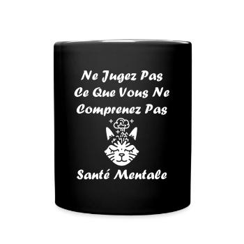 sensibilisation santé mentale - Mug uni - noir - Devant