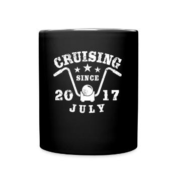 Cruising Biker Birthday July 2017 Motorcycle - Full Colour Mug - black - Front