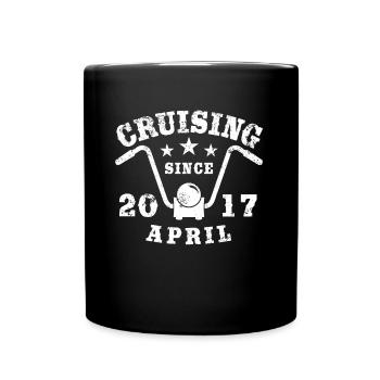 Cruising Biker Birthday April 2017 Motorcycle - Full Colour Mug - black - Front