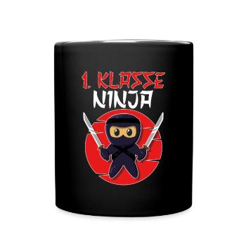 1st Grade Ninja Boys School Enrollment Ninja 1st Grade - Full Colour Mug - black - Front