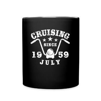 Cruising Biker Birthday July 1959 Motorcycle - Full Colour Mug - black - Front