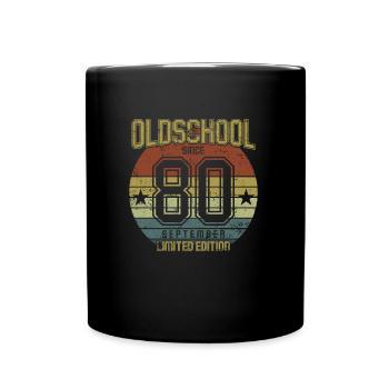 September 1980 - Geburtstag im September Oldschool - Tasse einfarbig - Schwarz - Vorne