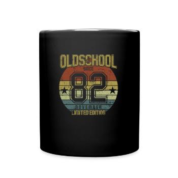November 1982 - Geburtstag im November Oldschool - Tasse einfarbig - Schwarz - Vorne