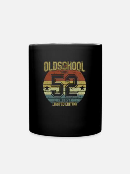 August 1952 - Geburtstag im August Oldschool - Tasse einfarbig - Schwarz