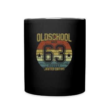 August 1963 - Birthday in August Oldschool - Full Colour Mug - black - Front