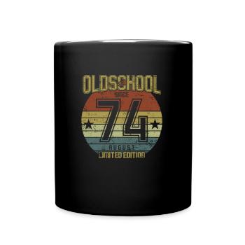 August 1974 - Birthday in August Oldschool - Full Colour Mug - black - Front