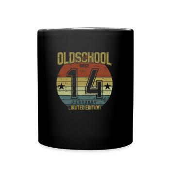 February 2014 - Birthday in February Oldschool - Full Colour Mug - black - Front