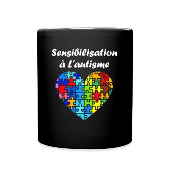 sensibilisation a l'autisme autiste - Mug uni - noir - Devant