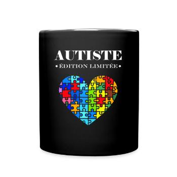 sensibilisation a l'autisme autiste - Mug uni - noir - Devant