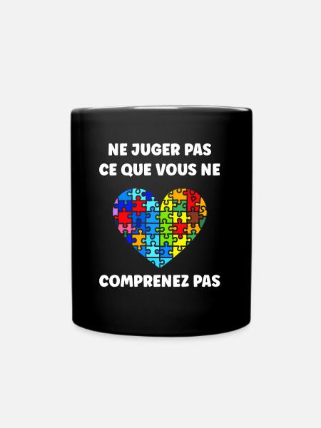 sensibilisation a l'autisme autiste - Mug uni - noir