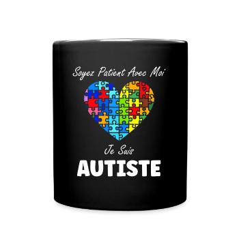 sensibilisation a l'autisme autiste - Mug uni - noir - Devant