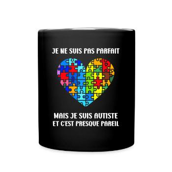 sensibilisation a l'autisme autiste - Mug uni - noir - Devant