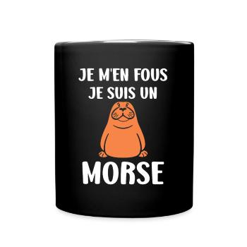 Animal humour Morse - Mug uni - noir - Devant