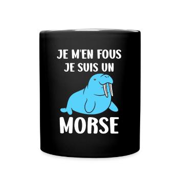 Animal humour Morse - Mug uni - noir - Devant