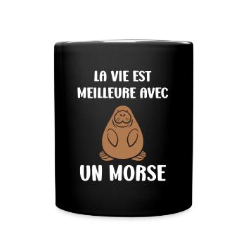 Animal humour Morse - Mug uni - noir - Devant