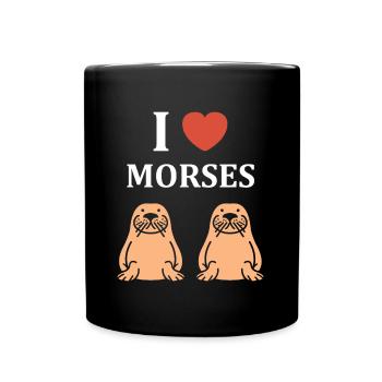 Animal humour Morse - Mug uni - noir - Devant