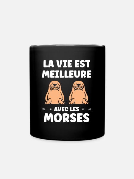 Animal humour Morse - Mug uni - noir