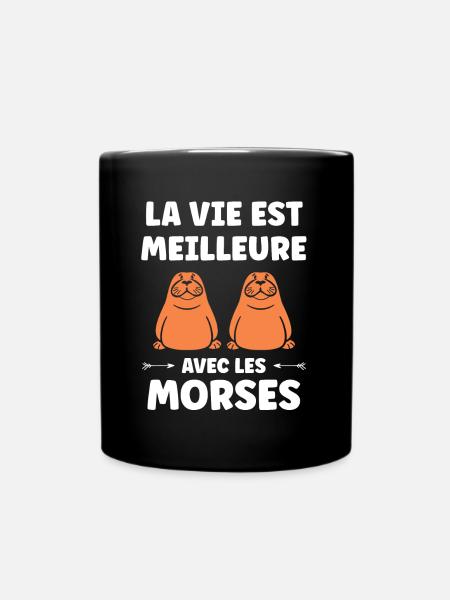 Animal humour Morse - Mug uni - noir