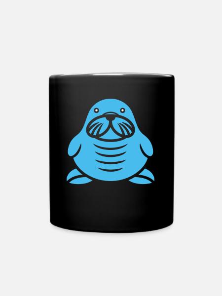 Walross - Tasse einfarbig - Schwarz