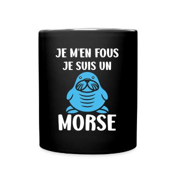 Animal humour Morse - Mug uni - noir - Devant