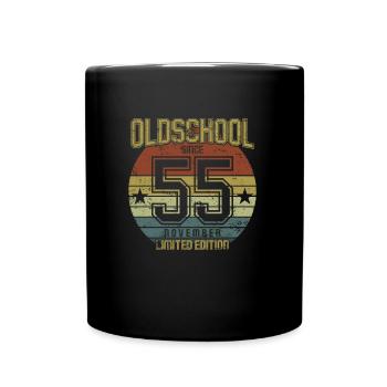 November 1955 - Geburtstag im November Oldschool - Tasse einfarbig - Schwarz - Vorne