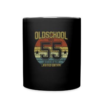 December 1955 - Geburtstag im Dezember Oldschool - Tasse einfarbig - Schwarz - Vorne