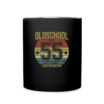 October 1955 - Geburtstag im Oktober Oldschool - Tasse einfarbig - Schwarz - Vorne