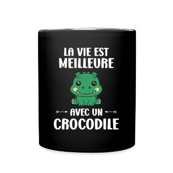 Humour Crocodile - Mug uni - noir - Devant