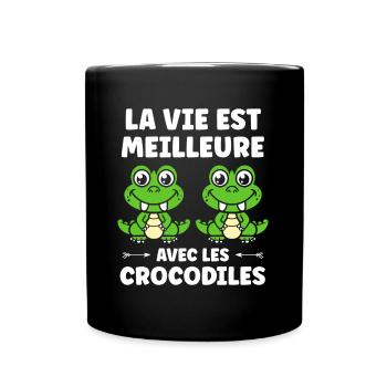 Humour Crocodile - Mug uni - noir - Devant