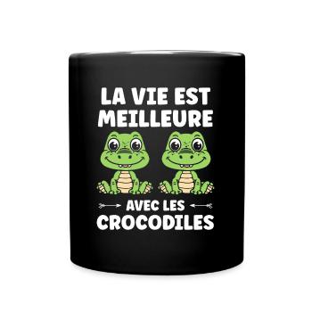 Humour Crocodile - Mug uni - noir - Devant