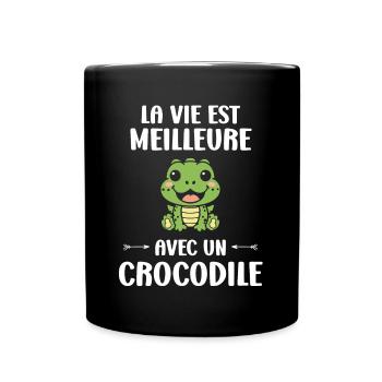 Humour Crocodile - Mug uni - noir - Devant