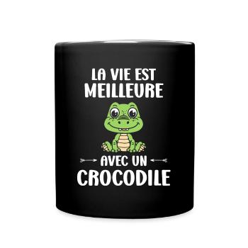 Humour Crocodile - Mug uni - noir - Devant