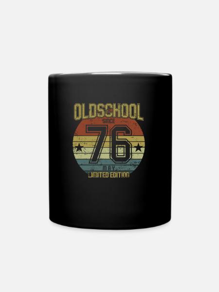 May 1976 - Birthday in May Oldschool - Full Colour Mug - black