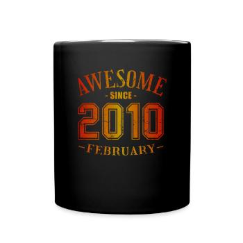 Février 2010 - Anniversaire en février Génial - Mug uni - noir - Devant
