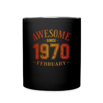 Février 1970 - Anniversaire en février Génial - Mug uni - noir - Devant