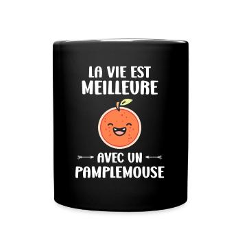Humour Pamplemousse - Mug uni - noir - Devant