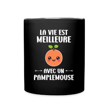 Humour Pamplemousse - Mug uni - noir - Devant