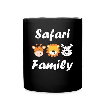 Familien-Safari - Tasse einfarbig - Schwarz - Vorne