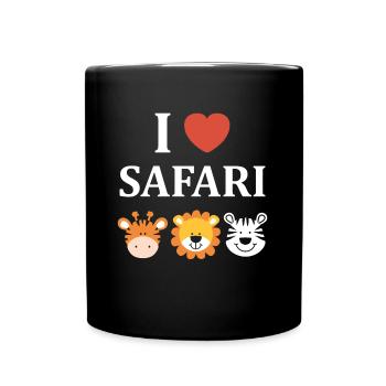 i love safari - Mug uni - noir - Devant
