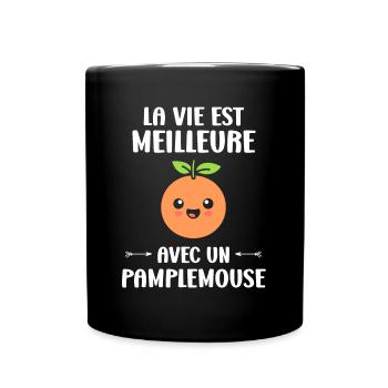 Humour Pamplemousse - Mug uni - noir - Devant