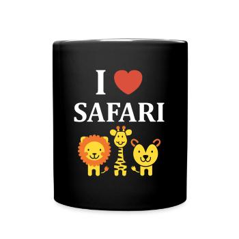 i love safari - Mug uni - noir - Devant