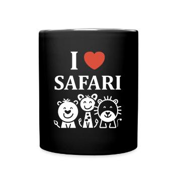 i love safari - Mug uni - noir - Devant